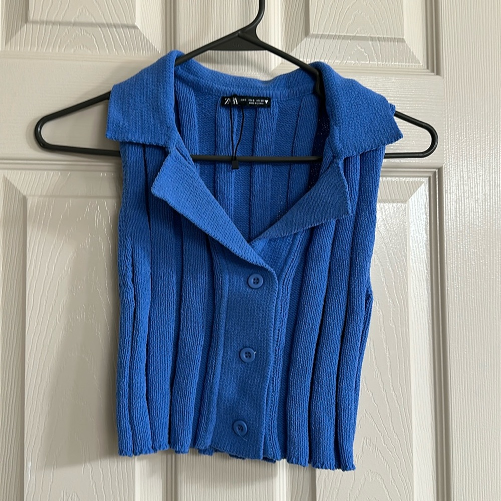 Zara blue knitted top